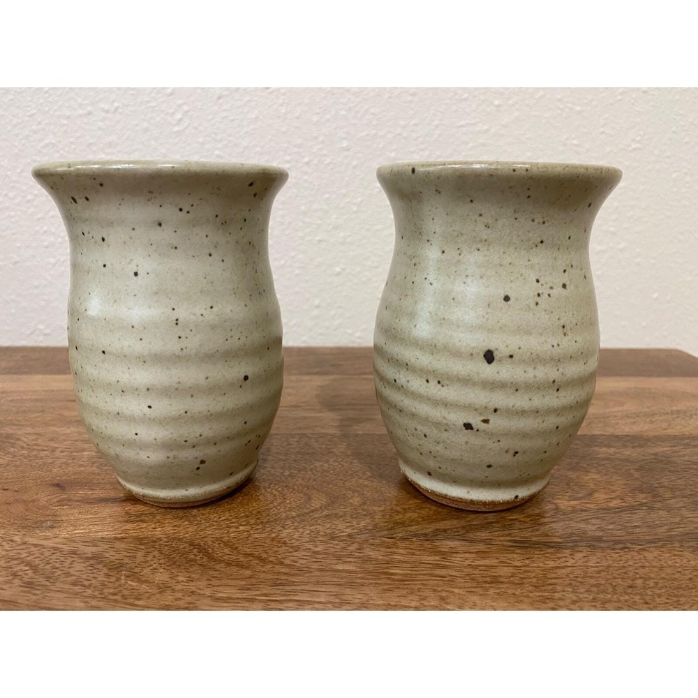 Vtg MCM Vase's O'Keefe California Ceramic Art Pottery Earth Tone Earthenware Rib